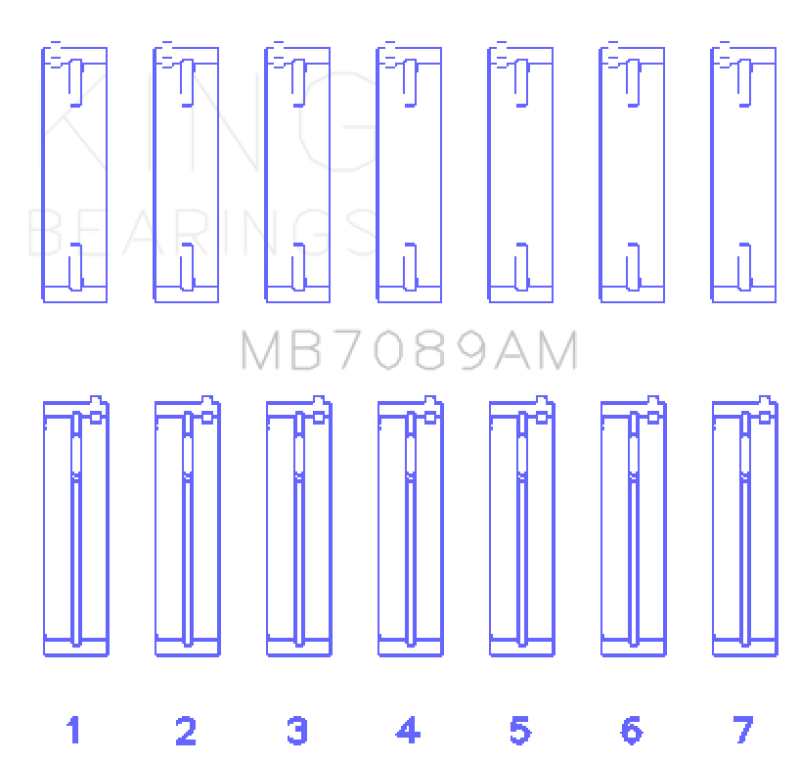 King Audi/Volkswagen ABV/AES/AUE Crankshaft Main Bearing Set (Set of 7) (Standard Size) - awdtuningtx