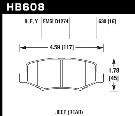 Hawk 2007-2011 Dodge Nitro R/T HPS 5.0 Rear Brake Pads - awdtuningtx