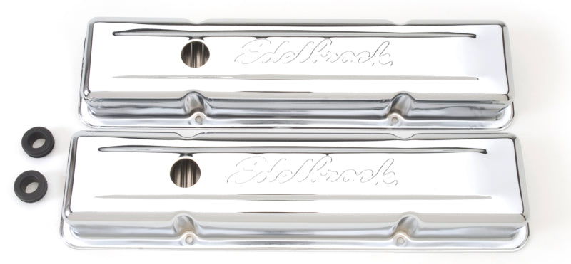 Edelbrock Valve Cover Signature Series Chevrolet 1959-1986 262-400 CI V8 Low Chrome - awdtuningtx