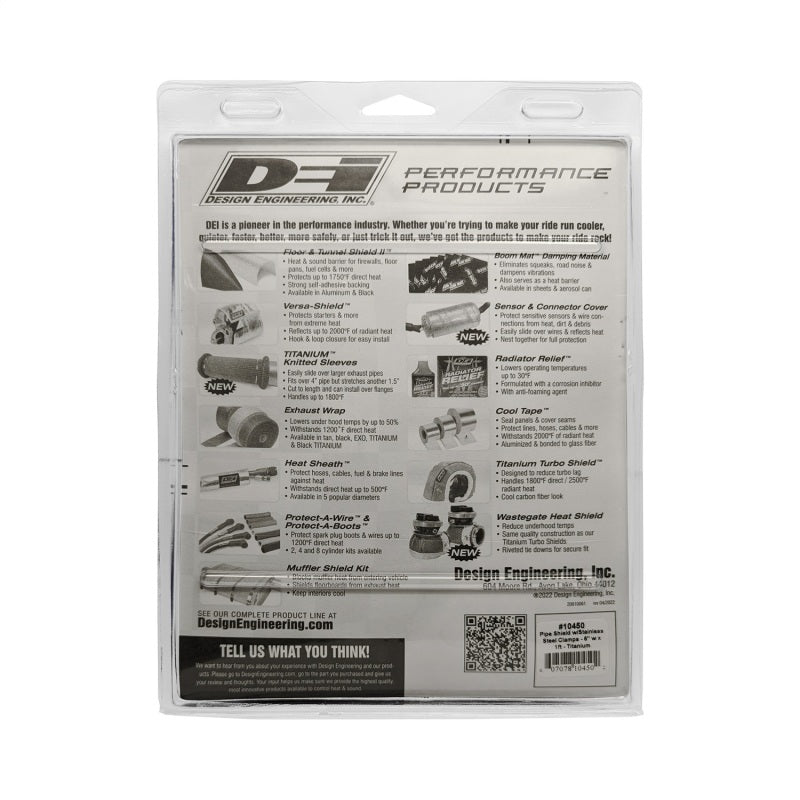 DEI Pipe Shield w/Stainless Steel Clamps - 6in x 12in - Titanium - awdtuningtx