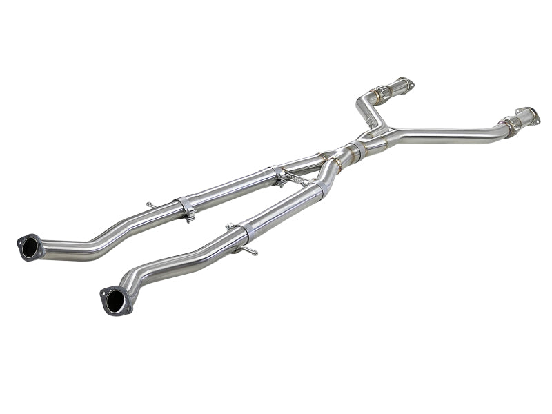 aFe Takeda 2.5in to 3in 304 SS Y-Pipe Exhaust System 16-18 Infiniti Q50/Q60 V6-3.0L (tt) - awdtuningtx