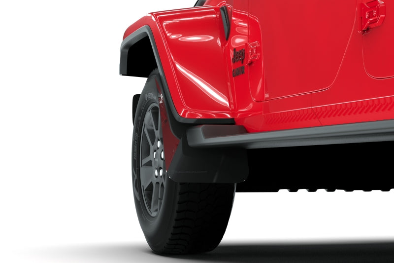 Rally Armor 19-23 Jeep JT Gladiator Mojave/Rubicon Black Mud Flap w/ Metallic Black Logo - awdtuningtx