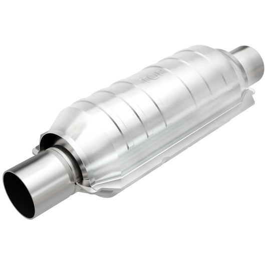 MagnaFlow Conv Univ 2.25in Inlet/Outlet Center/Center Round 11in Body L x 5.125in W x 15in Overall L - awdtuningtx