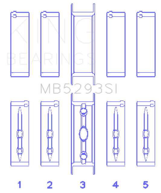 King GM 294/325/345/364CI 4.8/5.3/5.7/6.0L L20/LS1/LS2/LS4/LS6 (Size STD) Main Bearing Set - awdtuningtx