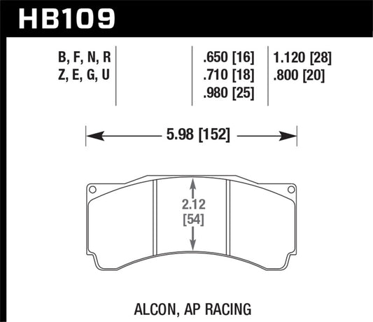 Hawk AP Racing  DTC-60 Rear Race Brake Pads - awdtuningtx