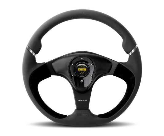 Momo Nero Steering Wheel 350 mm - Black Leather/Suede/Black Spokes - awdtuningtx