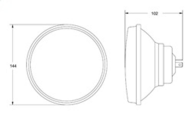 Hella Vision Plus 5-3/4in Round Conversion H4 Headlamp High/Low Beam - Single Lamp - awdtuningtx