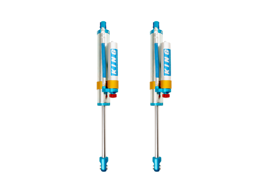 King Shocks 2005+ Ford F-250/F-350 4WD Rear 2.5 Dia Piggy Hose Reservoir Shock w/Adjuster (Pair) - awdtuningtx