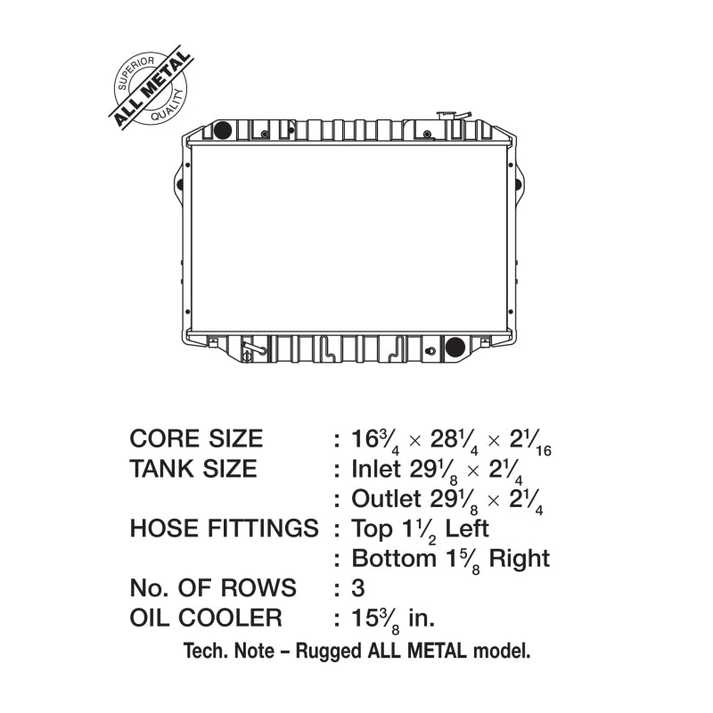 CSF 93-97 Toyota Land Cruiser 4.5L Heavy Duty 3 Row All Metal Radiator - awdtuningtx