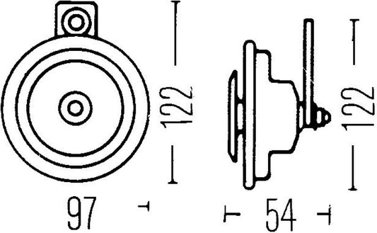 Hella Sharptone Horn Kit 12V 415/350Hz Yellow (3BB922000731 = H31000001) (Min Qty 360) - awdtuningtx