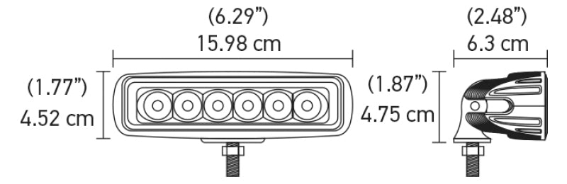 Hella Value Fit Mini 6in LED Light Bar - Flood Beam Pedestal - awdtuningtx