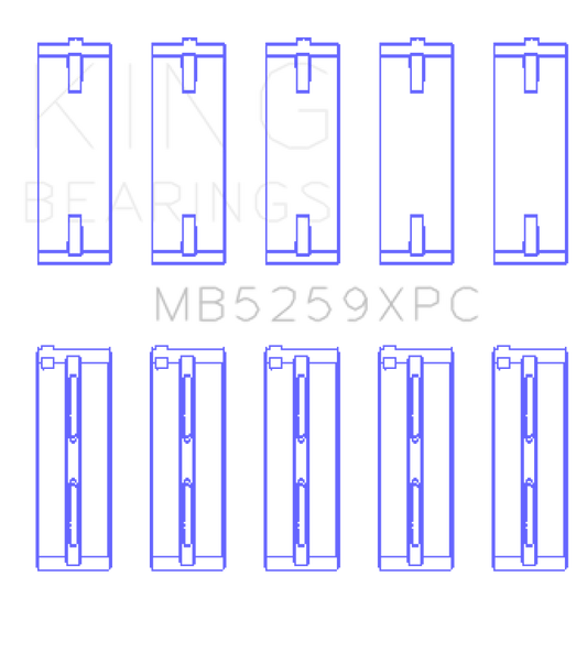 King Honda A-Series/B-Series/K-Series (Size .026) pMaxKote Performance Main Bearing Set - awdtuningtx