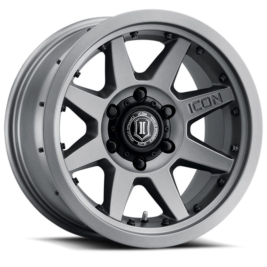 ICON Rebound Pro 17x8.5 6x5.5 0mm Offset 4.75in BS 106.1mm Bore Titanium Wheel - awdtuningtx
