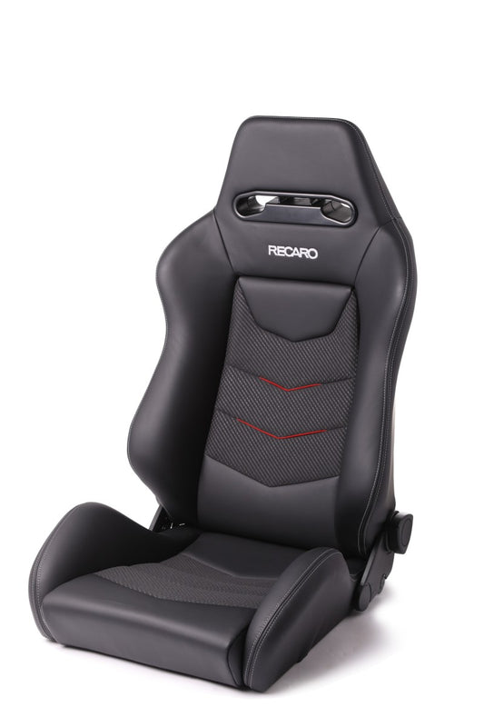 Recaro Speed V Driver Seat - Black Leather/Red Suede Accent - awdtuningtx