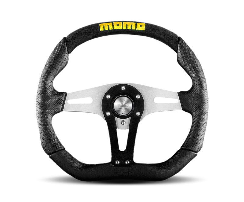 Momo Trek Steering Wheel 350 mm - Black AirLeather/Brshd Al Spokes - awdtuningtx
