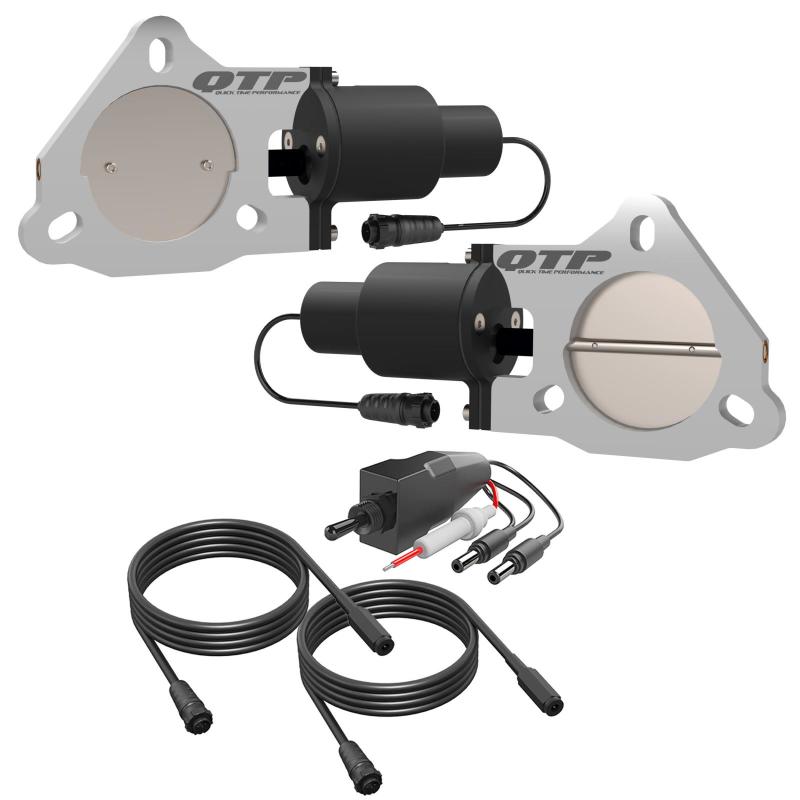 QTP 3in Bolt-On QTEC Dual Electric Cutout Valves - Pair - awdtuningtx