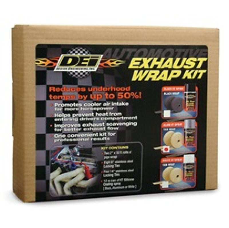 DEI Exhaust Wrap Kit - Tan Wrap & Aluminum HT Silicone Coating - awdtuningtx