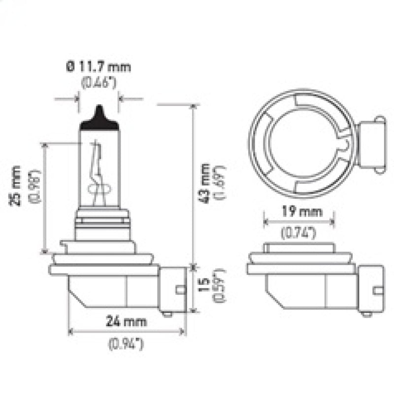 Hella Bulb H11 12V 55W PGJ19-2 T4 LONG LIFE - awdtuningtx