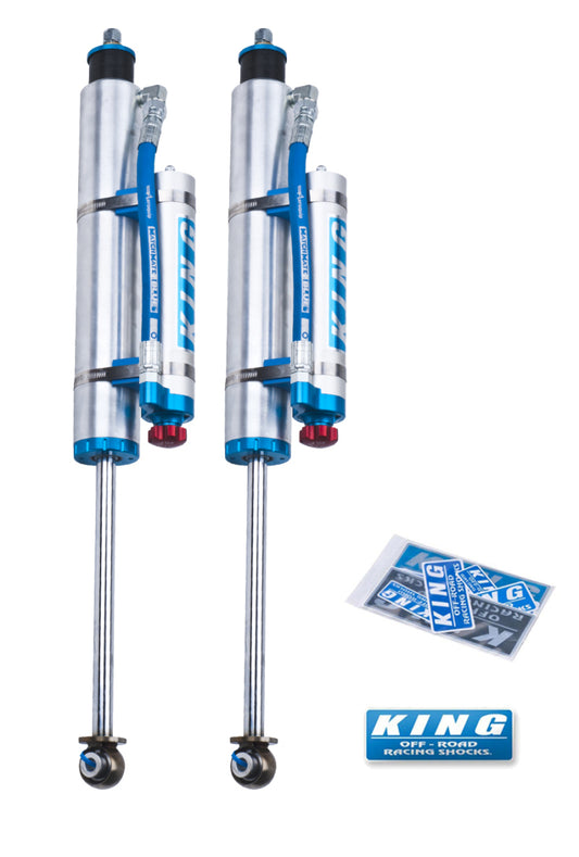 King Shocks 97-06 Jeep Wrangler TJ Front 2.5 Dia Piggy Hose Res Shock 3-5in Lift w/Adjuster (Pair) - awdtuningtx