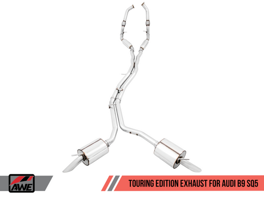 AWE Tuning Audi B9 SQ5 Resonated Touring Edition Cat-Back Exhaust - No Tips (Turn Downs) - awdtuningtx