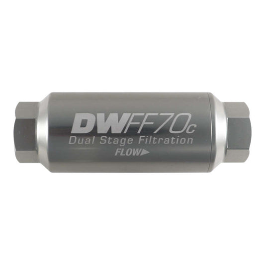 DeatschWerks 10AN Female 10 Micron 70mm Compact In-Line Fuel Filter Kit - awdtuningtx