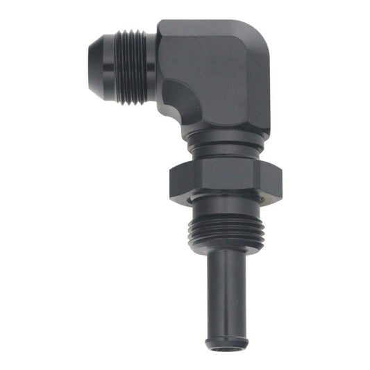 DeatschWerks 8AN Male Flare to Straight 3/8in Single Hose Barb - Anodized Matte Black - awdtuningtx