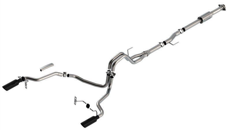 Borla F-150 2021 2.7L/3.5L 4dr CC SB EC STB Lari/King R/Plinum/LTD 3/2.25 SRE CB AK BLK CHR Tips - awdtuningtx