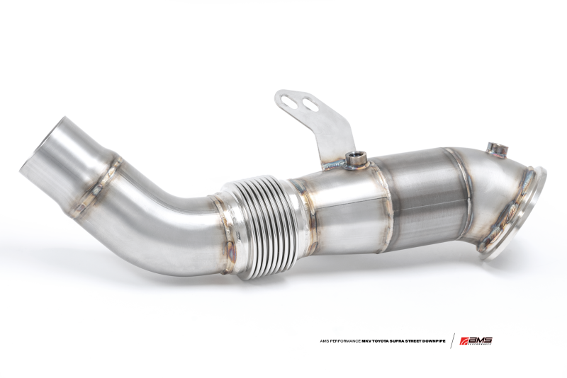 AMS Performance 2020+ Toyota Supra A90 Street Downpipe w/GESI Catalytic Converter - awdtuningtx