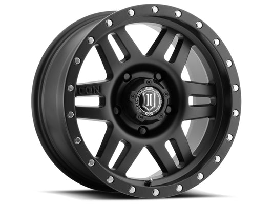 ICON Six Speed 17x8.5 6x5.5 0mm Offset 4.75in BS 108mm Bore Satin Black Wheel - awdtuningtx