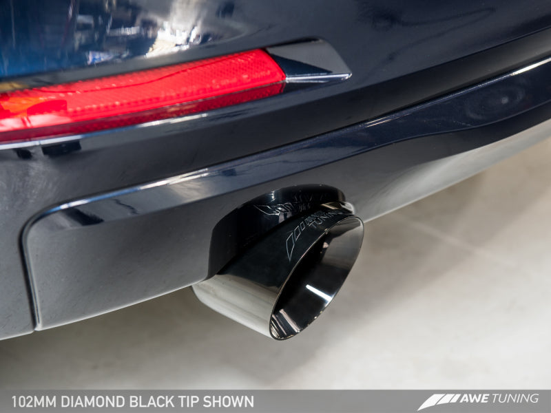 AWE Tuning 13-18 BMW 320i (F30) Touring Edition Exhaust w/ Perfomance Mid Pipe - Diamond Black Tips - awdtuningtx