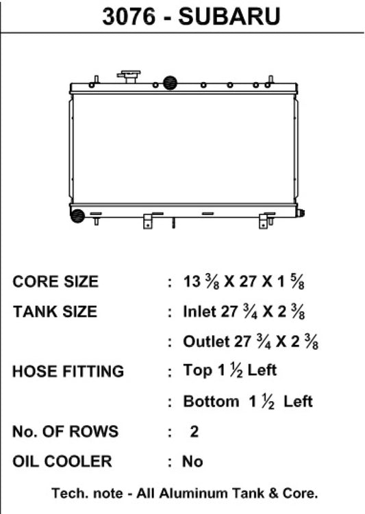 CSF 02-07 Subaru Impreza Radiator - awdtuningtx