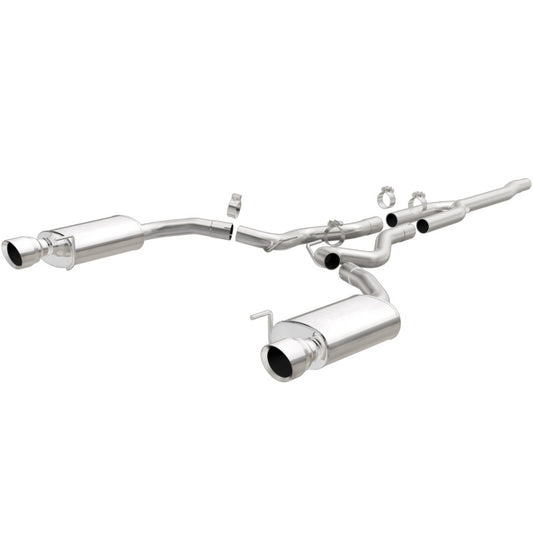 MagnaFlow Cat Back, SS, 2.5in, Street, Dual Split Polished 4.5in Tips 2015 Ford Mustang Ecoboost - awdtuningtx