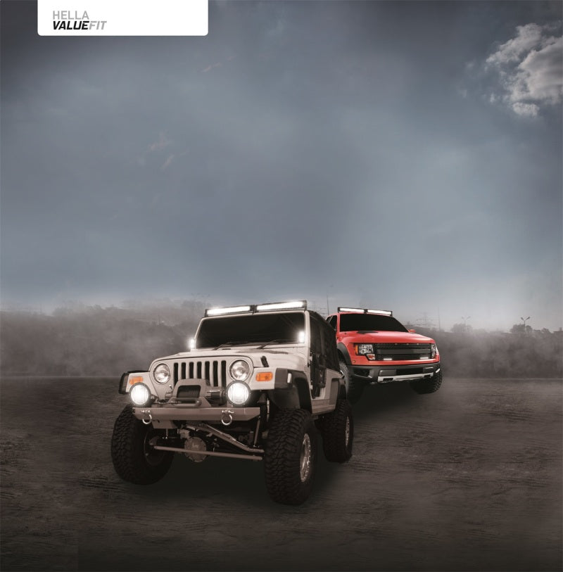 Hella Value Fit Mini 6in LED Light Bar - Flood Beam Pedestal - awdtuningtx