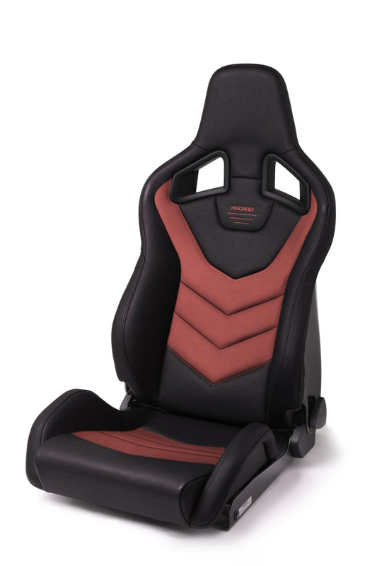 Recaro Sportster GT Driver Seat - Black Vinyl/Red Suede - awdtuningtx
