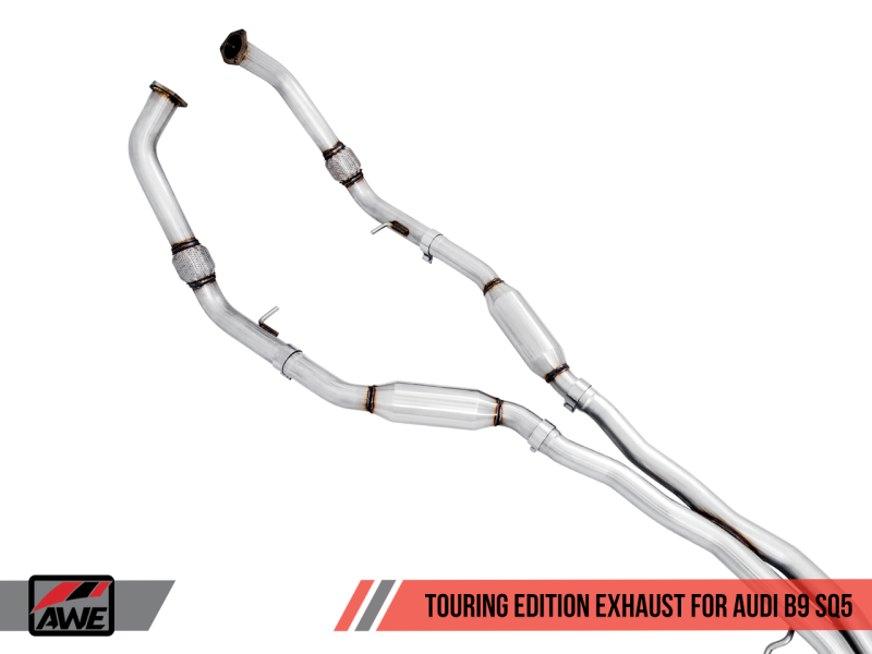 AWE Tuning Audi B9 SQ5 Resonated Touring Edition Cat-Back Exhaust - No Tips (Turn Downs) - awdtuningtx