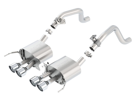 Borla 14-15 Chevy Corvette C7 w/ AFM w/o NPP S Type Rear Section Exhaust Quad Rd RL Tips - awdtuningtx