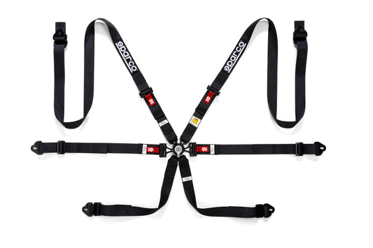 Sparco Belt PD 6 Point 2in Black Harness - awdtuningtx