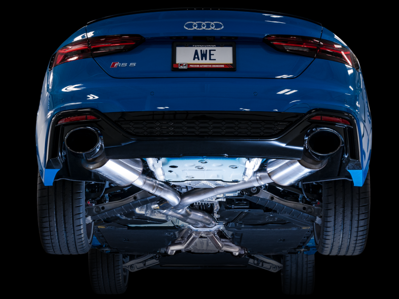 AWE Tuning Audi B9.5 RS5 Sportback Non-Resonated Touring Edition Exhaust - RS-Style Diamond Blk Tips - awdtuningtx