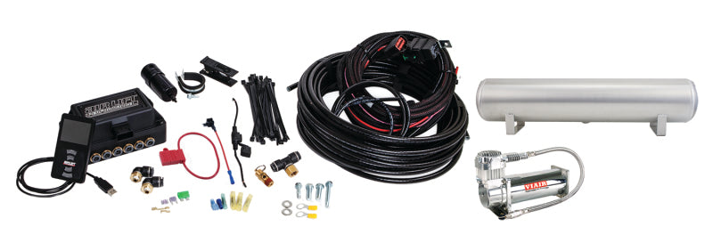 Air Lift Performance 3P (3/8 Air Line 4 Gal 5-Port  Raw Aluminum Tank VIAIR 444C Comp) - awdtuningtx