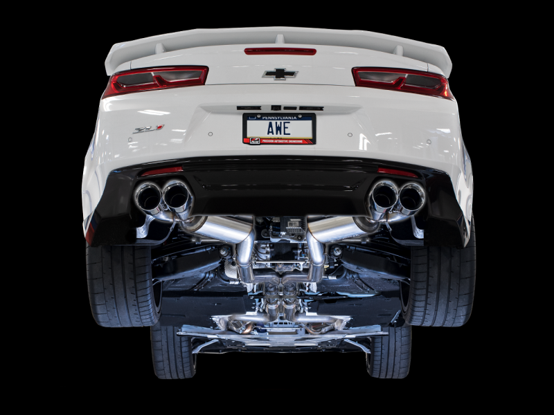 AWE Tuning 16-19 Chevy Camaro SS Res Cat-Back Exhaust -Touring Edition (Quad Chrome Silver Tips) - awdtuningtx