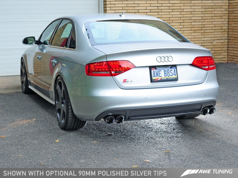 AWE Tuning Audi B8 / B8.5 S4 3.0T Touring Edition Exhaust - Chrome Silver Tips (90mm) - awdtuningtx