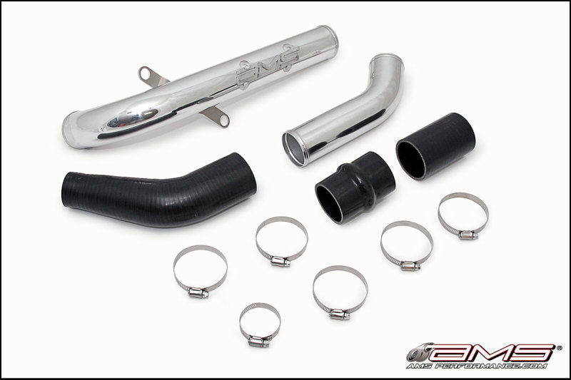 AMS Performance 08-15 Mitsubishi EVO X Upper I/C Pipe - Black Powder Coat - awdtuningtx