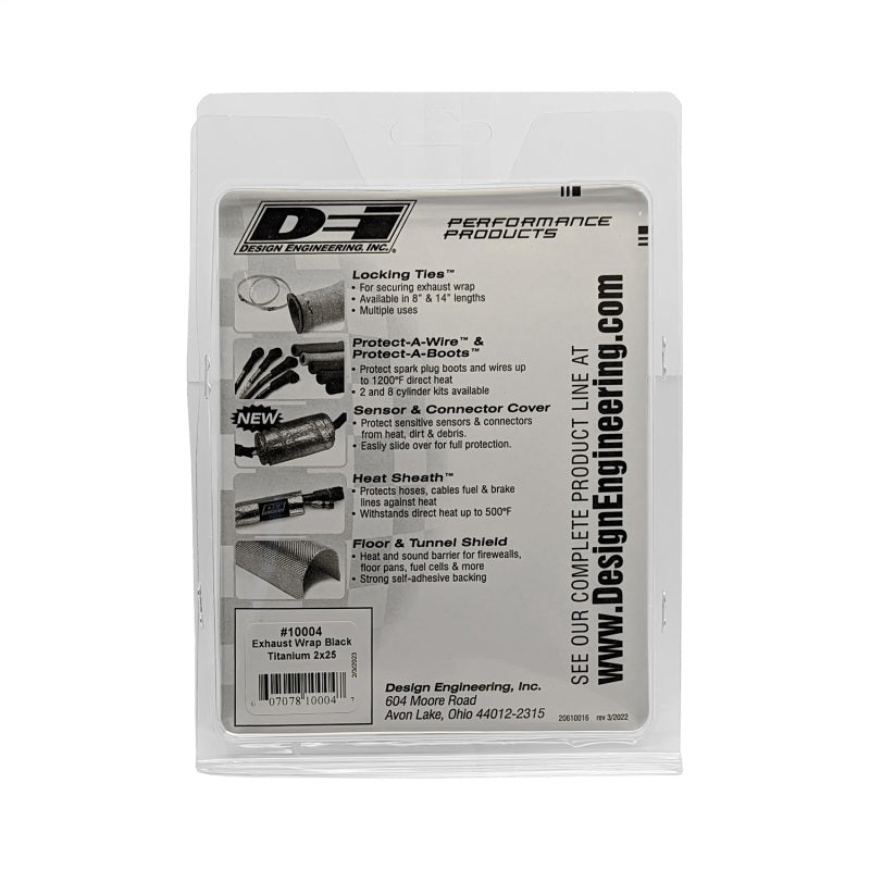 DEI Exhaust Wrap 2in x 25ft - Titanium - Black - awdtuningtx