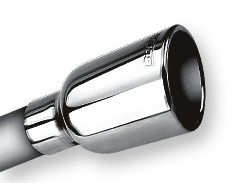 Borla 2.25in Inlet 3.19in Round Rolled Angle Cut Outlet x 5in Long Embossed Tip - awdtuningtx