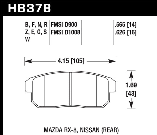 Hawk Mazda RX-8 / Nissan Track DTC-30 Race Rear Brake Pads - awdtuningtx