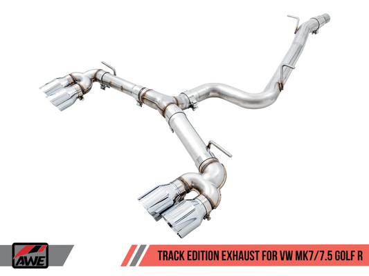 AWE Tuning Mk7 Golf R Track Edition Exhaust w/Chrome Silver Tips 102mm - awdtuningtx