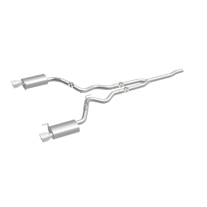 MagnaFlow Cat Back, SS, 2.5in, Street, Dual Split Polished 4.5in Tips 2015 Ford Mustang Ecoboost - awdtuningtx