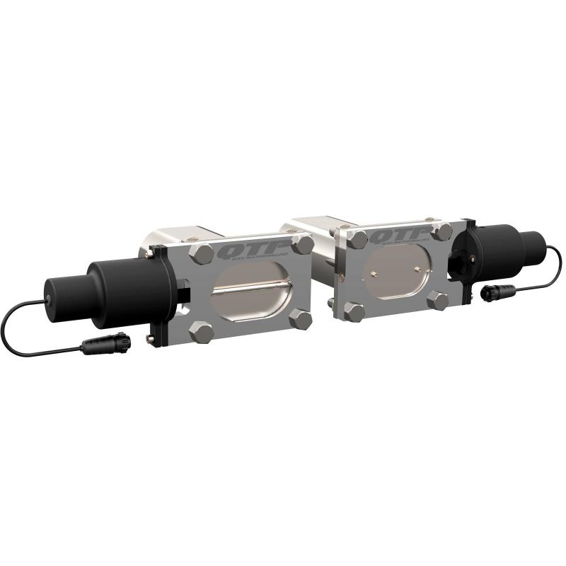 QTP Bolt-On QTEC Dual Low Profile Oval Electric Cutout Valves - Pair - awdtuningtx