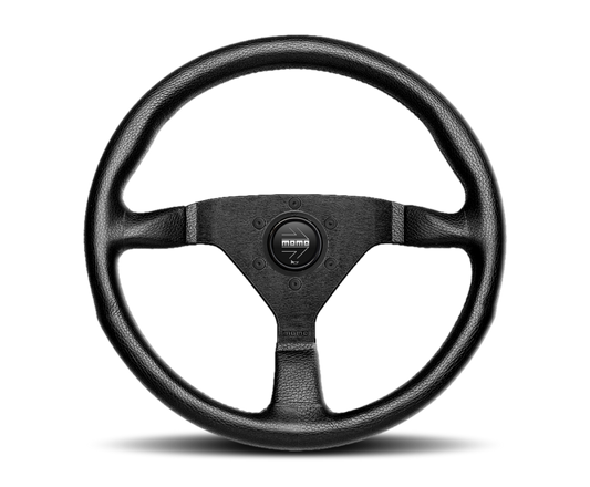 Momo Montecarlo Steering Wheel 320 mm - Black Leather/Red Stitch/Black Spokes - awdtuningtx