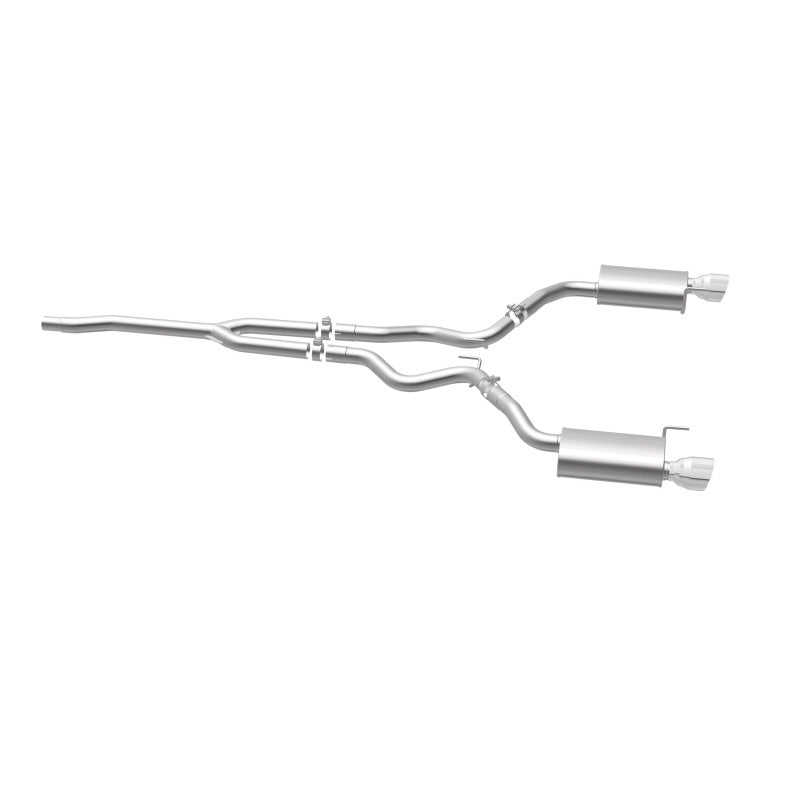 MagnaFlow Cat Back, SS, 2.5in, Street, Dual Split Polished 4.5in Tips 2015 Ford Mustang Ecoboost - awdtuningtx